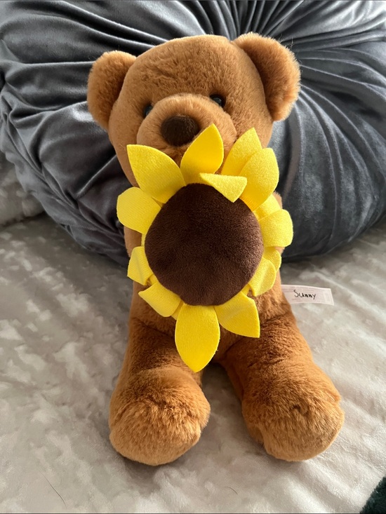 Other - Brown Bear Plush Toy with Yellow Sunflower